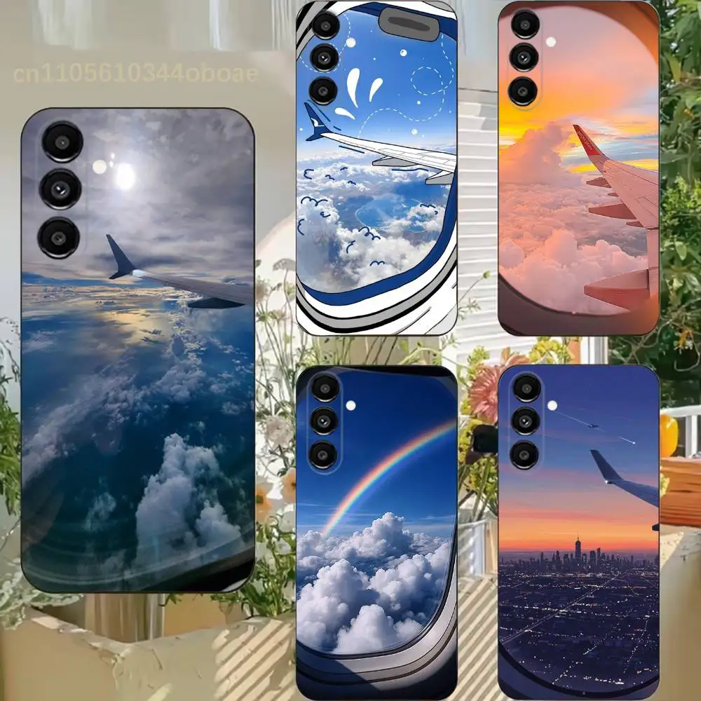 

View from the Airplane Window Phone Case For Samsung S25,24,21,22,23,20,S30,Ultra,Plus, Fe,5G Silicone Cover