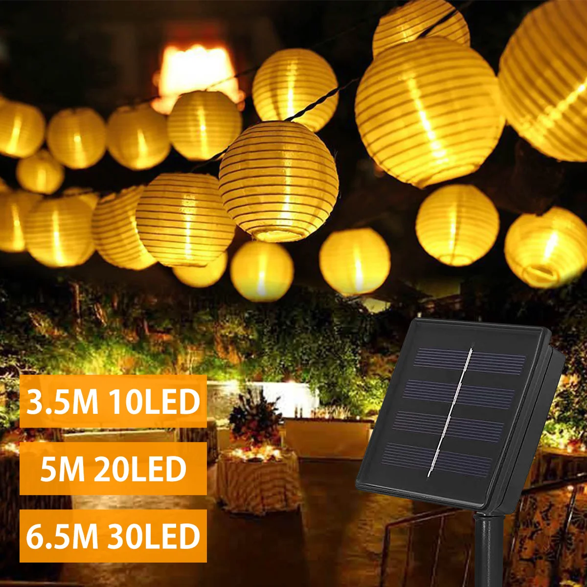 Guirlanda de luz solar ao ar livre para decoração do jardim, lanterna solar, luzes de corda, impermeável Soar Lamp