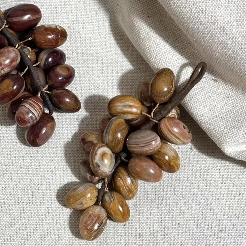 

Натуральный осенний красный нефрит виноград средневековый домашний креативный орнамент чайная комната кабинет настольное украшение дома орнамент