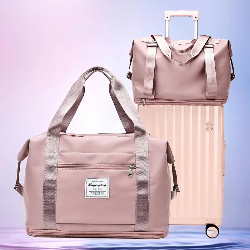 Large Capacity Expandable Double Shoulder Back Travel Bag Luggage Sorting Bag Dry Wet Separation Suitable for Business Travel Ex