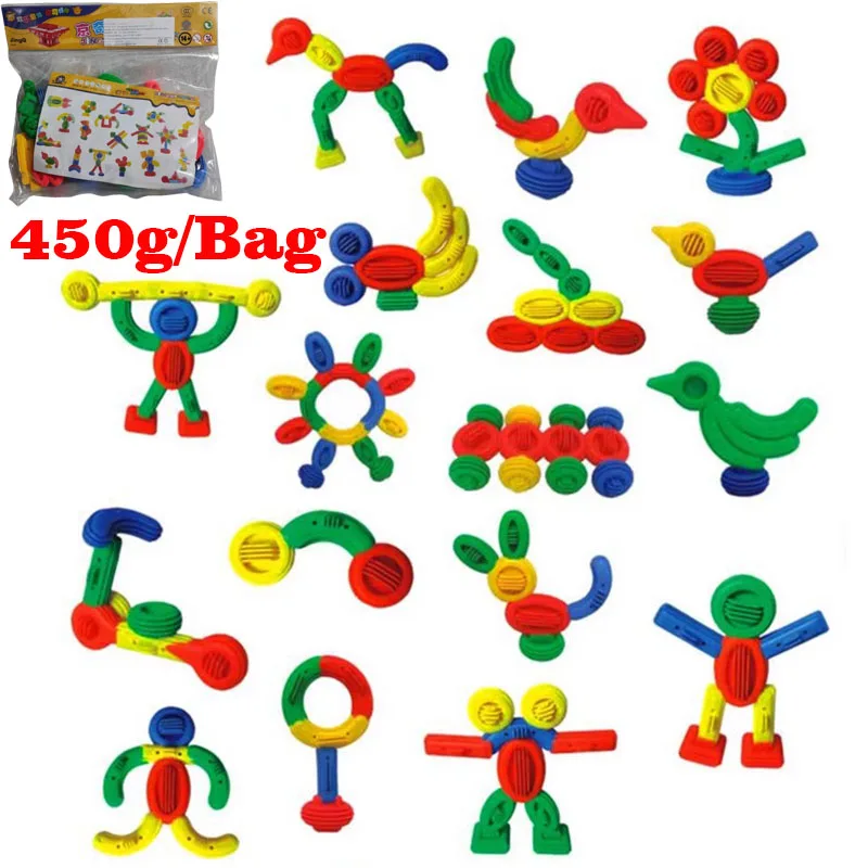 Plastic Toy Geometry Irregular Shape DIY Building Game Soft Rubber Insert Block Educational Design Boy Girl Friend Birthday Gift