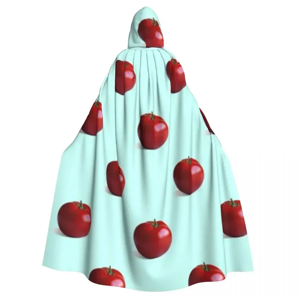 Adult Vampire Cape Hooded Robe Fresh Tomato Halloween Cloak Full Length Cosplay