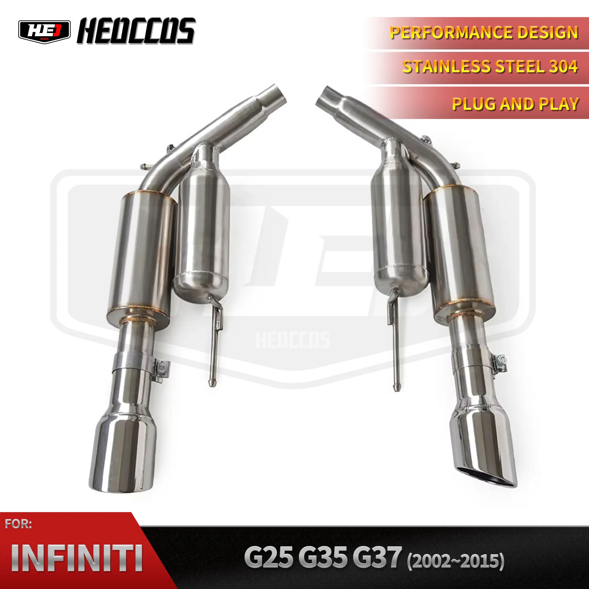 HEO Replacement Stainless Steel Exhaust Muffler Assembly For Infiniti G25 G35 G37 2002‑2015 Aftermarket Tuning Component catback