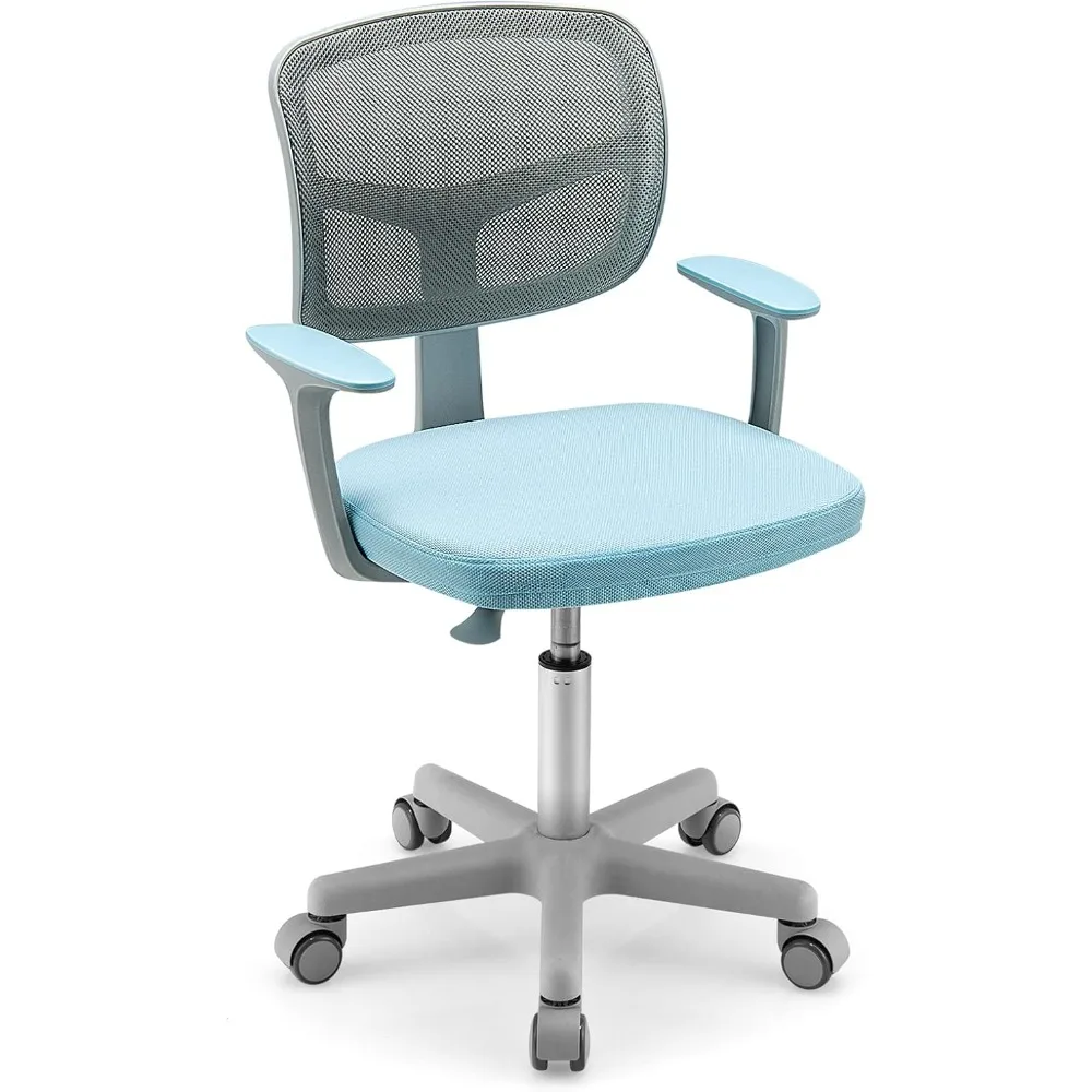 

Kids Desk Chair, Height Adjustable Children Study Chair, Swivel Mesh Task Student Chair, Universal Casters, Child Computer Desk