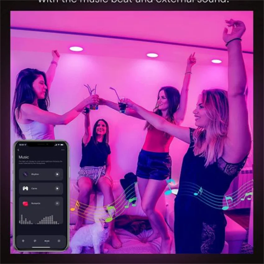 Freies Verschiffen ETL 4Inch LED RGBCCT Smart WiFi Tuya App Slim Einbau LED-Panel Licht/Potlight/Downlight mit Junction Box