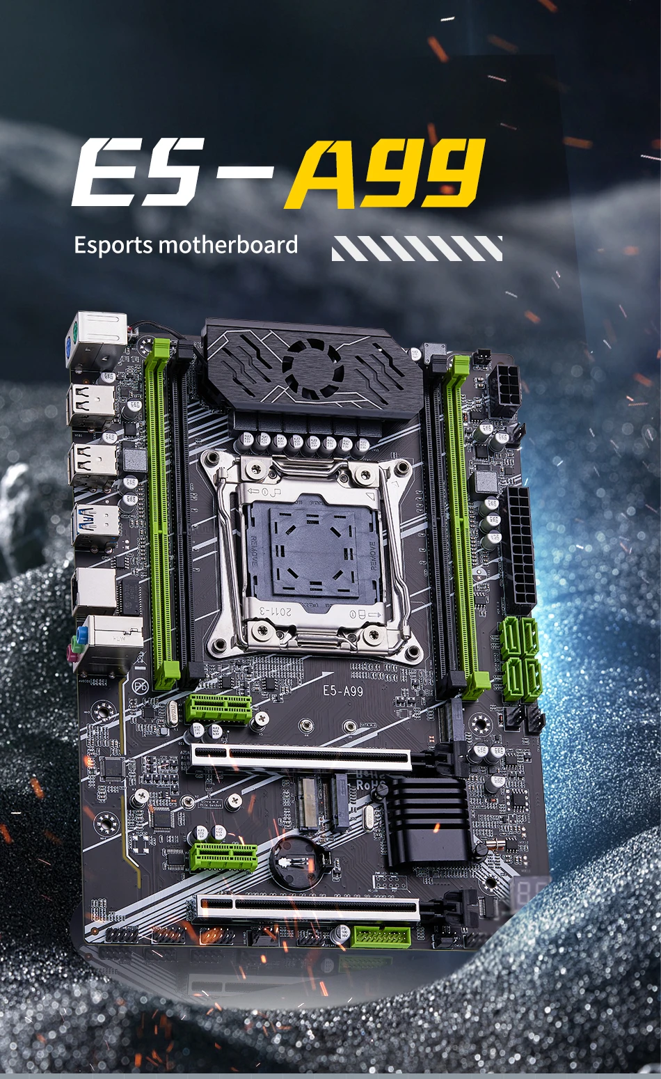 Qiyida x99 conjunto de placa-mãe lga 2011-3 xeon e5 2690 v4
