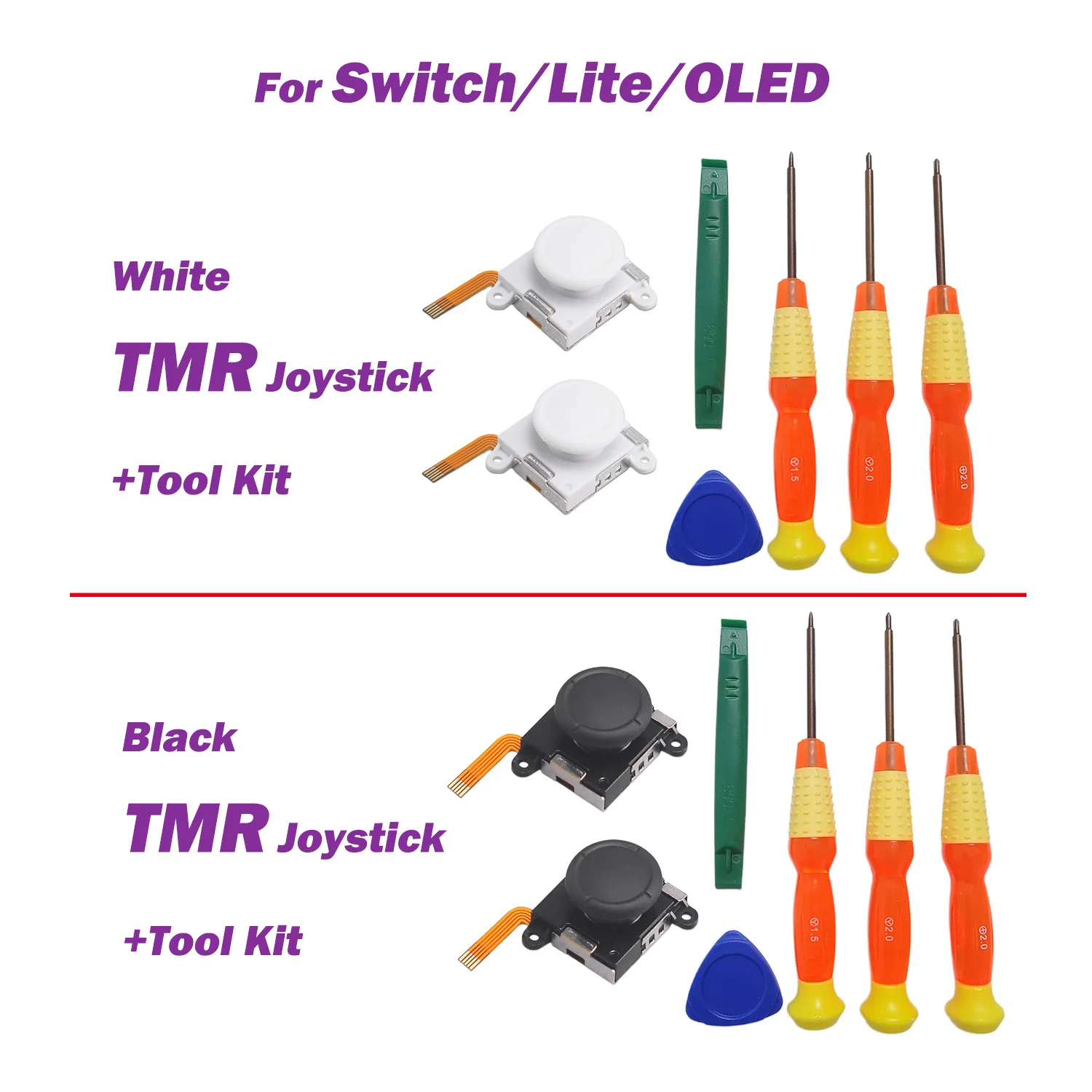 

K-Sliver TMR Joystick Tool Kit for Nintend Switch/NS OLED Joy-Con NS Lite Replacement Thumb Stick 3D Analog JoyCon Joystick