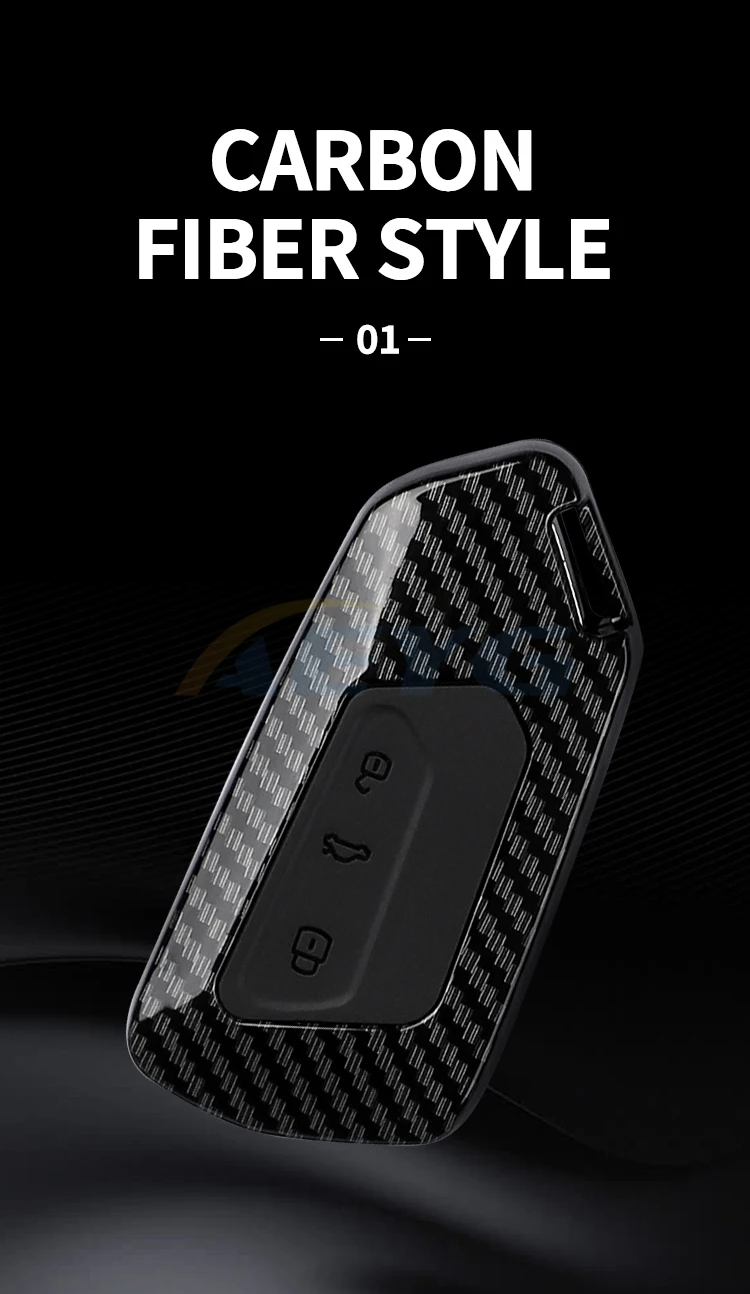 ABS Carbon Faser Auto Schlüssel Fall Abdeckung Für VW Volkswagen Golf 8 Mk8 Koda Octavia 3 Tasten Smart Keyless control Shell Zubehör – Detail 2