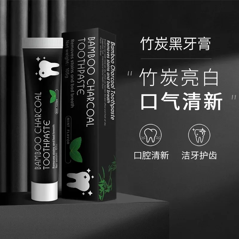 Bamboo Charcoal Toothpaste Whitening Fluoride Free Fresh Breath Strong Teeth Activated Carbon Black Toothpaste