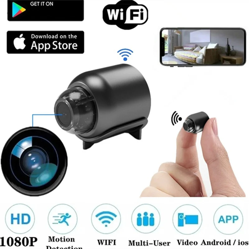 مُراقبة منزلية ذكية بجودة HD عبر WiFi: تقييم شامل للكاميرا الصغيرة 1080P مع رؤية ليلية وتقنيات كشف الحركة
