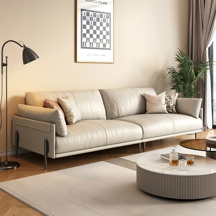 

Leather Legs Living Room Sofas Reception Mid Century Single Waterproof Sofas Luxury White Mobili Per La Casa Prefabricated House