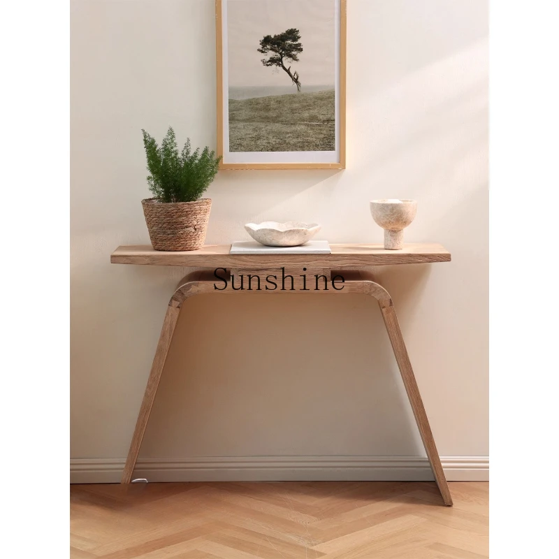 

Home furnishing Nordic simple mortise and tenon logs porch mobile side cabinets simple and modern