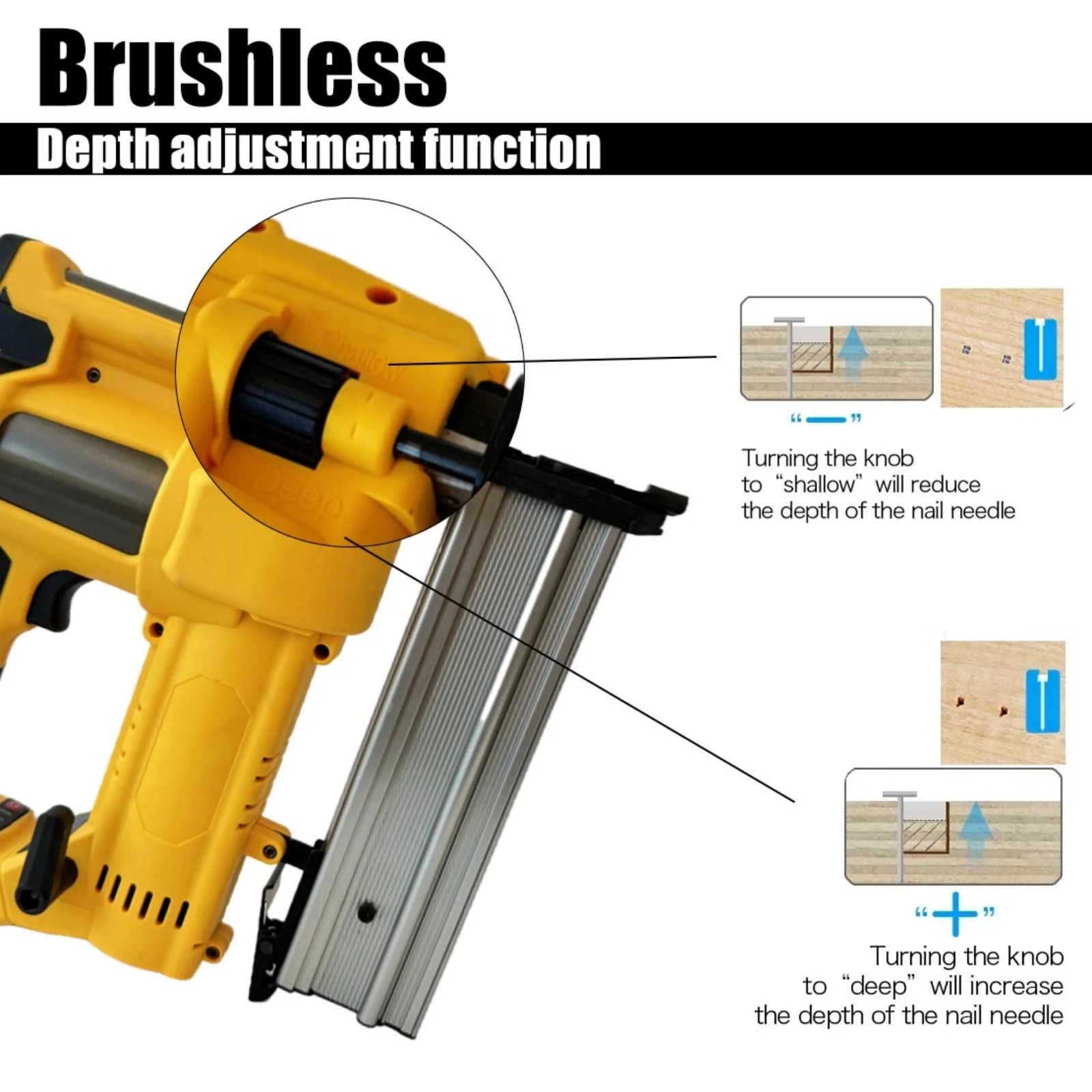Pistola chiodatrice/cucitrice elettrica senza spazzole portatile multifunzionale 10-50MM senza fili 2 in 1 con chiodi per batteria Dewalt 20V