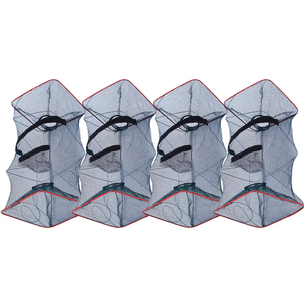 

Набор из 4 складных рыболовных сетей-ловушек для крабов, омаров, креветок, раков, портативная складная сеть для рыбалки в море и прудах