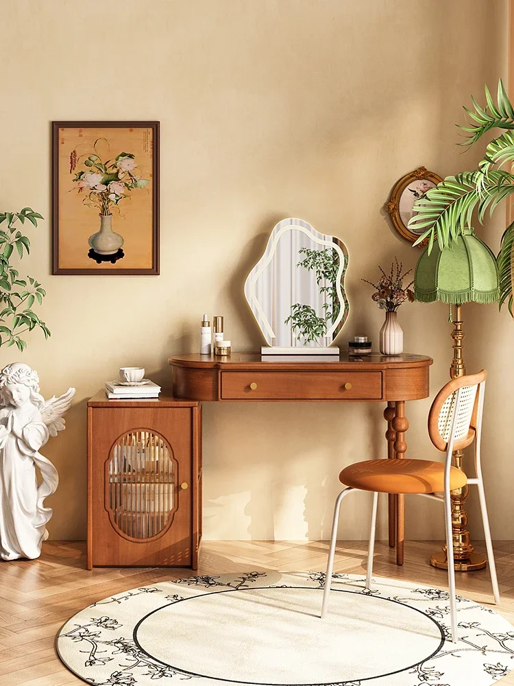 

Premium retractable dressing table bedroom small apartment retro dressing table