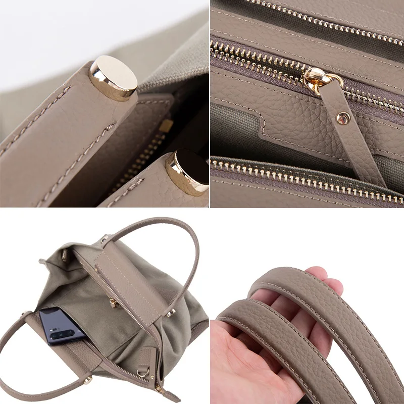 Iacucci Fashion Bag Canvas Tote Bag for Women Minimalist Textured Large Capacity Tote Shopping Bag