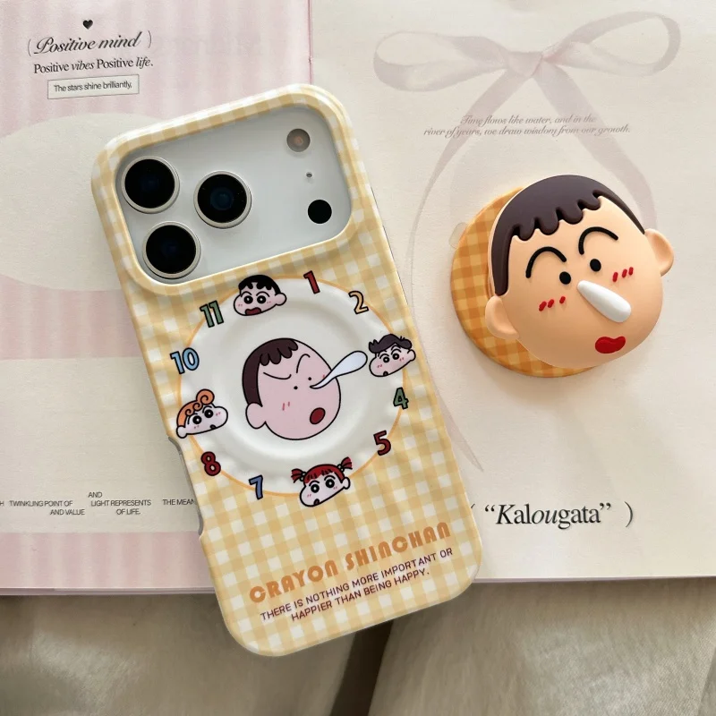 

Cute anime Crayon Shin-chan snot Boochan Magsafe Wireless Charge Case For iPhone 13 14 15 16 17 Pro Max Cartoon Magnetic Stand