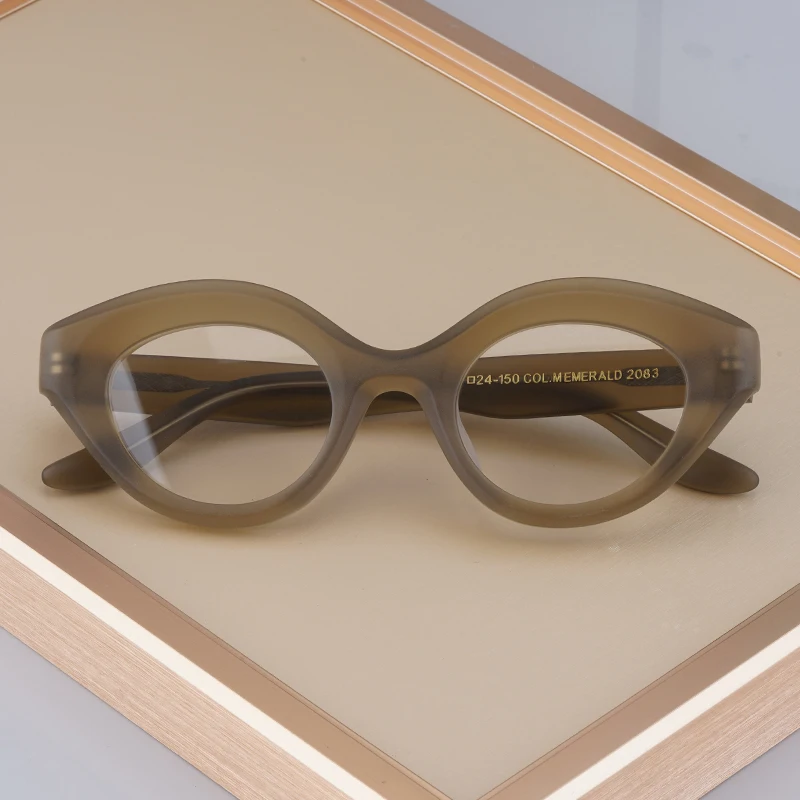 

Vintage Matte Acetate Cat Eye Glasses Frames Japanese Handmade Eyewear For Men Women Designer Brand Retro Fashion Eyeglasses