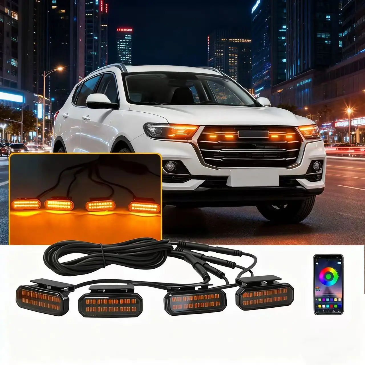 

18LED Front Grille Light For HAVAL H6 Car Daytime Running Light Wheel Eyebrow Lamp For Pickup Offroad 12V