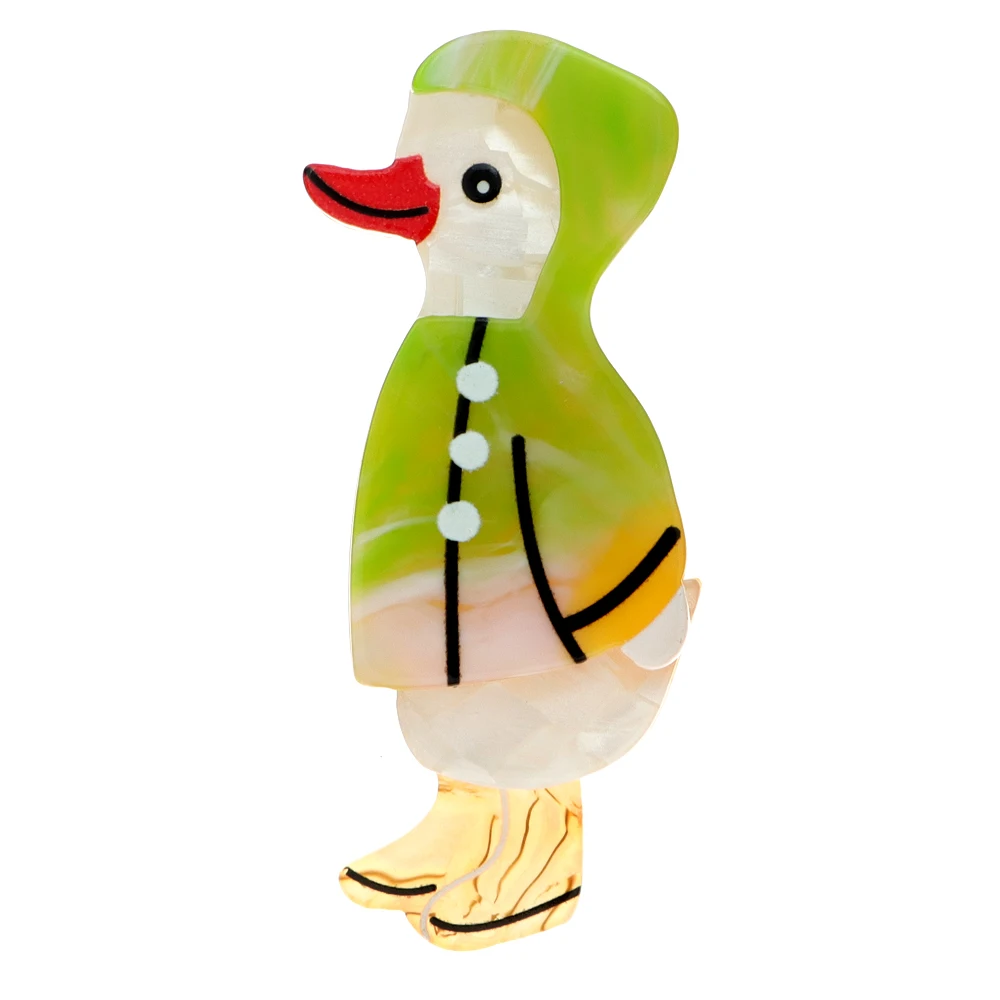 CINDY XIANG Acrylic Duck Brooches For Women Animal Pin Acetate Fiber Material High Quality 4 Colors Available