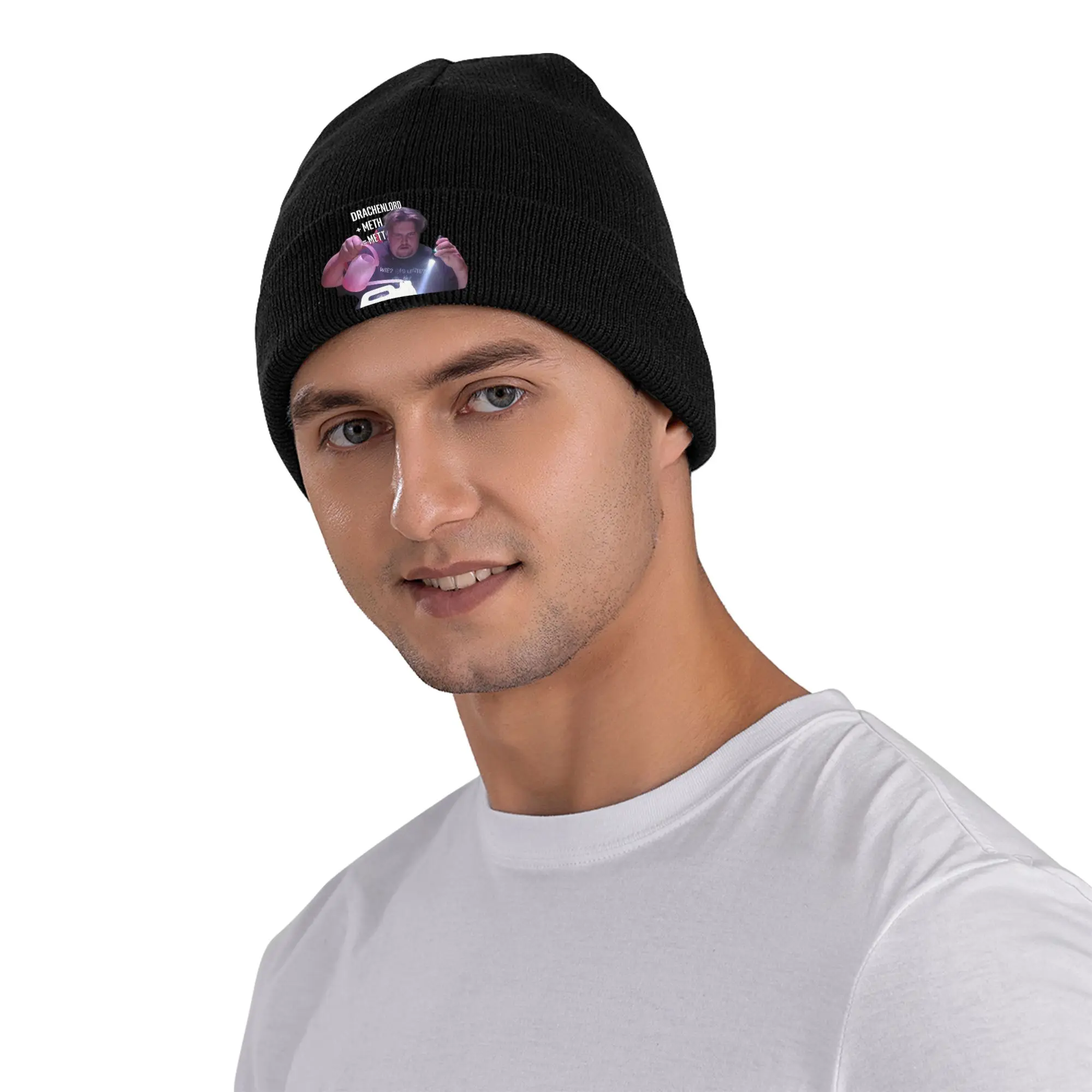 Drachenlord Poster Rainer Winkler Knitted Hat for Women Men Beanie Autumn Winter Hot Sale Hat Acrylic Superstar Casual Caps