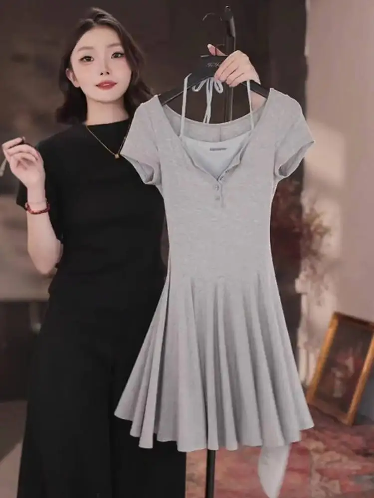 

Женская юбка миди с высокой талией, А-силуэт, расклешенный подол, для офиса и повседневной носки, летняя новинка, универсальная модель