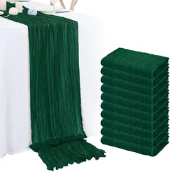 10PCS 40x275cm Christmas Gauze Table Runner Semi-Sheer Cheesecloth Wedding Table Setting Dining Party Arches Cake Decor