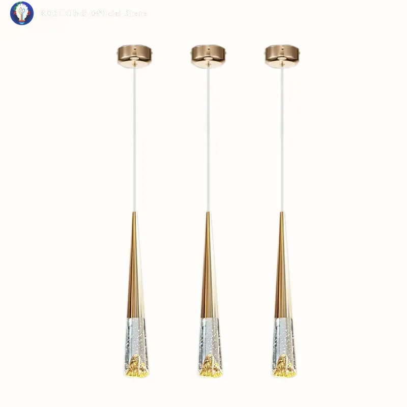 All copper light luxury crystal chandelier single head minimalist commercial residential apartment Nordic light luxury restauran
