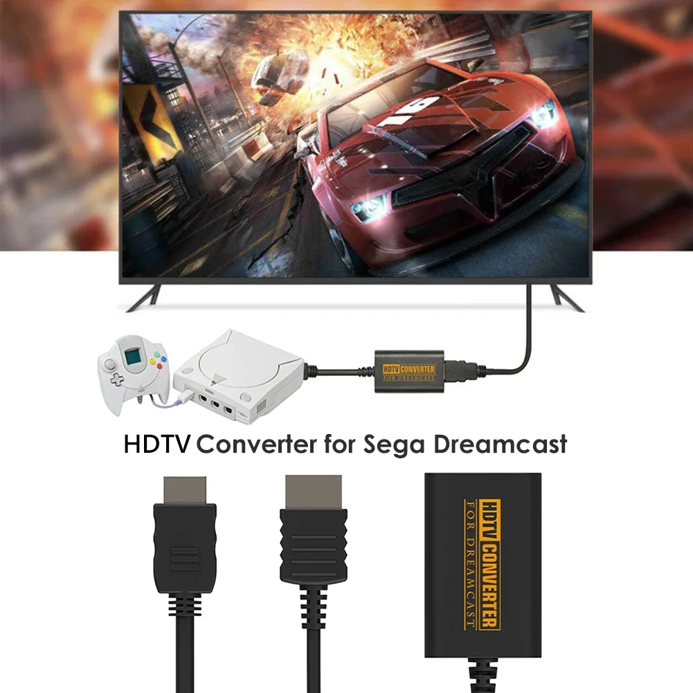 High Definition HDMI-compatible Adapter Dongle for Sega Dreamcast Console Supports Display Modes NTSC 480i 480P PAL 576i