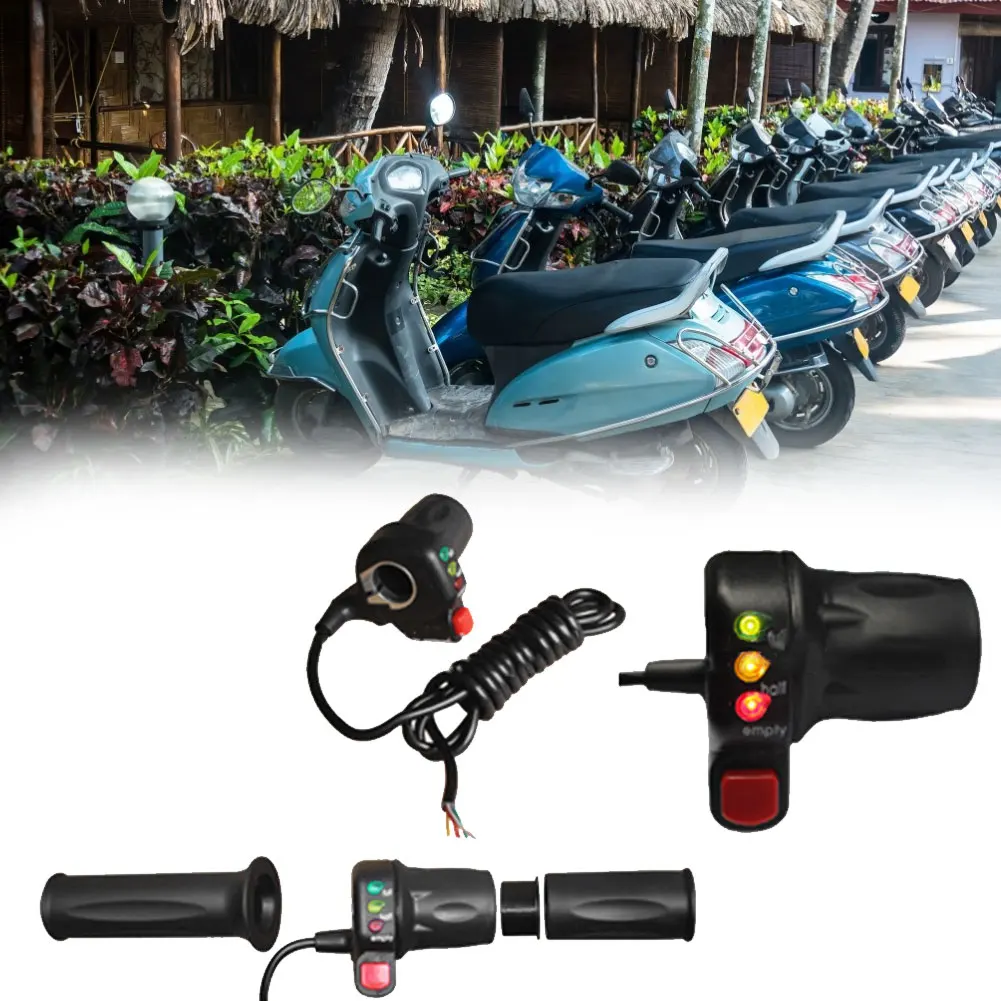 24/36/48V Electric Bike Speed Control Handlebar Throttle Universal Split Type Anti Slip Rubber Handle Cycling Handlebar