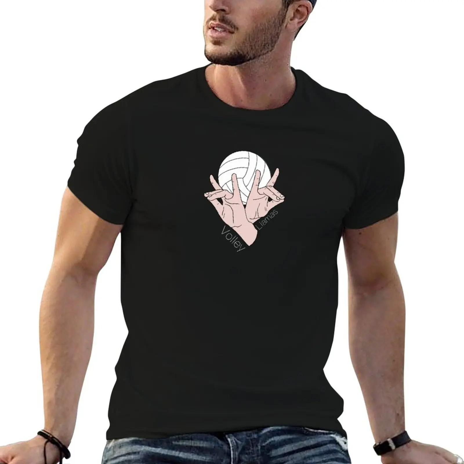 Volley Llamas - White Outline T-Shirt Casual Daily Graphic Tee