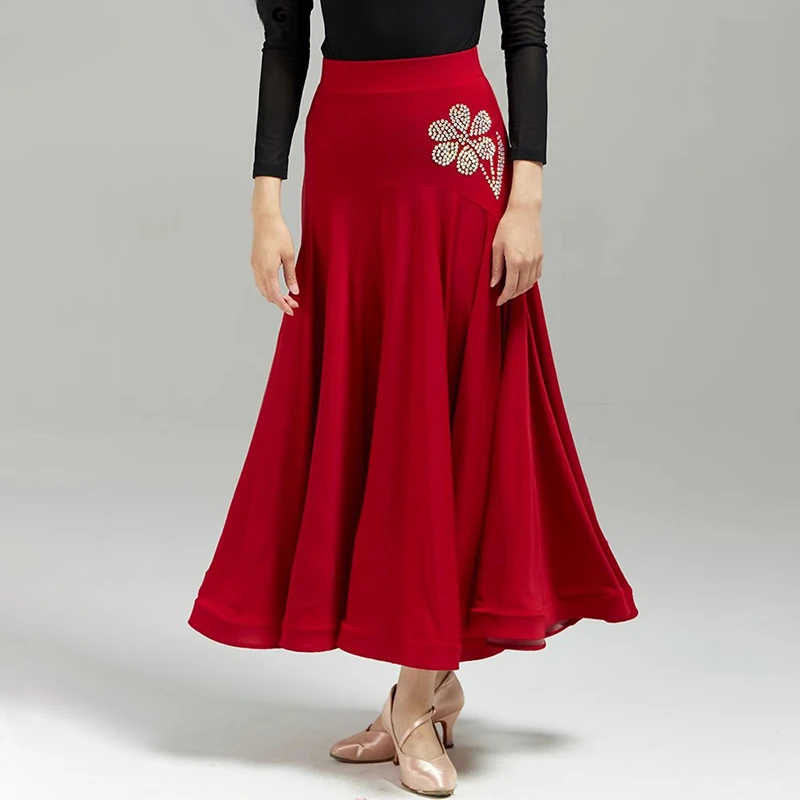 

Waltz Skirt 2025 New High Quality Modern Dance Skirts Costumes Women's Big Swing Fishbone Half Skirt