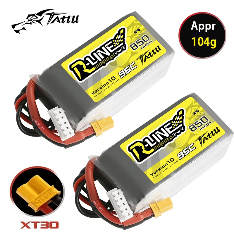 NEW TATTU-R-LINE 1.0 14.8V Lipo Battery 850mAh 95C For RC Helicopter Quadcopter FPV Racing Drone Parts 4S Rechargeable Battery