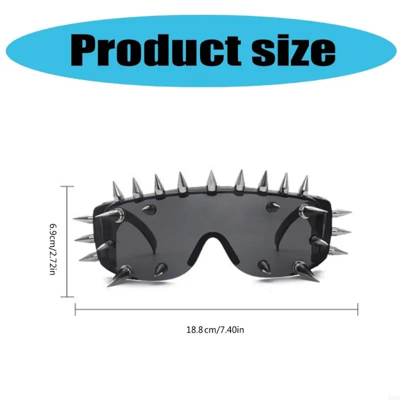 Y88A Novelty Spiked Sunglasses For Shows Cosplay And Daily Wear Punk Costume Accessories