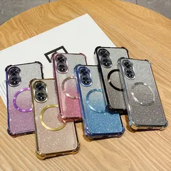 Shockproof Magnetic Ring Phone Case For OPPO A15 A16 A17 A18 A38 A36 A32 A53 A5 A9 2020 A54S 4G A55 A56 A57 A58 5G Glitter Cover
