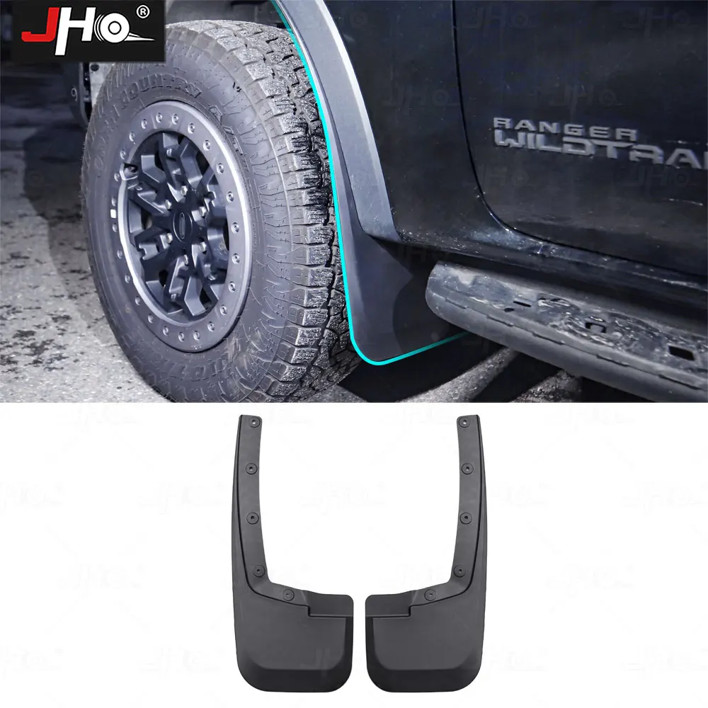 

JHO 2PCS Front Mud Flaps Splash Guards Mudguard Wheel Fender Custom Fit For Ford Ranger T9 2022 2023 2024 Exterior Accessories