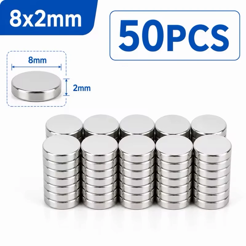 50 Stück Magnete für den 3D-Druck, 4x2 5x2 6x2 8x2 10x2mm Mini-Magnete für den 3D-Druck, Kühlschrank, Büro, Heimwerken, Basteln