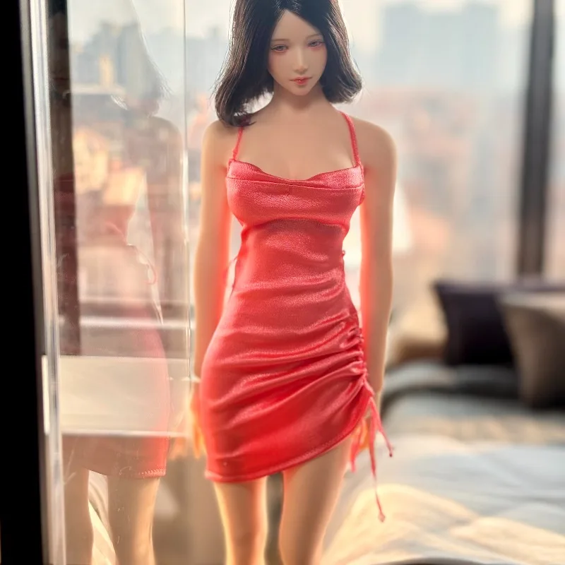 

Атласное платье в стиле отпуска в масштабе 1/6, юбка на шнурке, модель одежды для 12-дюймовых женских солдатских фигурок Tbl10d