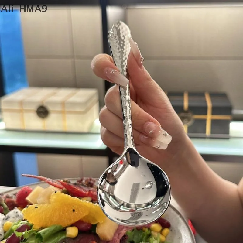 

Stainless Steel Spoon Creative Hammer Pattern Dessert Spoon Eating Rice Spoon Drinking Soup Spoon Coffee Spoon Tea Spoon
