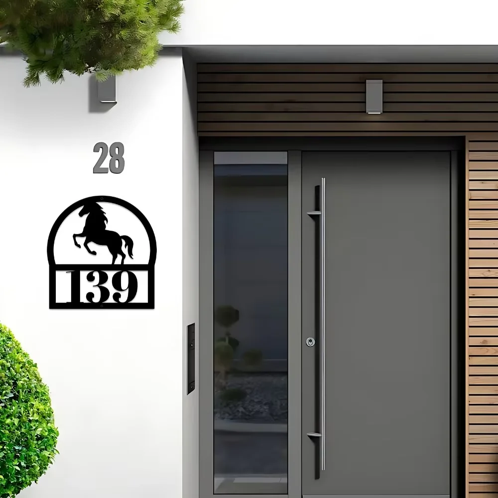 

Custom Metal Horse Door Sign Decor for Trendy Porches Living Rooms Creates Rustic Atmosphere Ideal for Home Decor, Thanksgiving