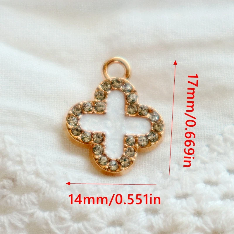10PCS Fashionable Shiny Cross Zircon Alloy Enamel Pendant Charms Dangle DIY Necklace Bracelet Keychain Earrings Accessories - Image 2