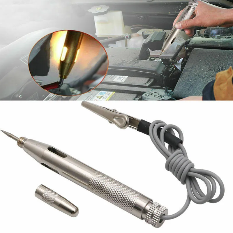 New Safety Tool 1x Convenient Test Probe Pen Tester Pen Small Volume Silver DC 6V/12V/24V Electrical Fuse Light