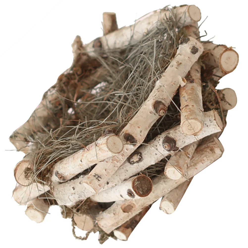 

Creative Artificial Bird Ornament Natural Style Woven Wooden Straw Decorative Nest Craft For Garden Home Desktop Lawn Ornament