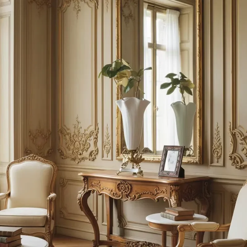 Trending High End White Wavy Porcelain Vase Ornate Brass Leaf Base Ceramic Centerpiece for Interior Design