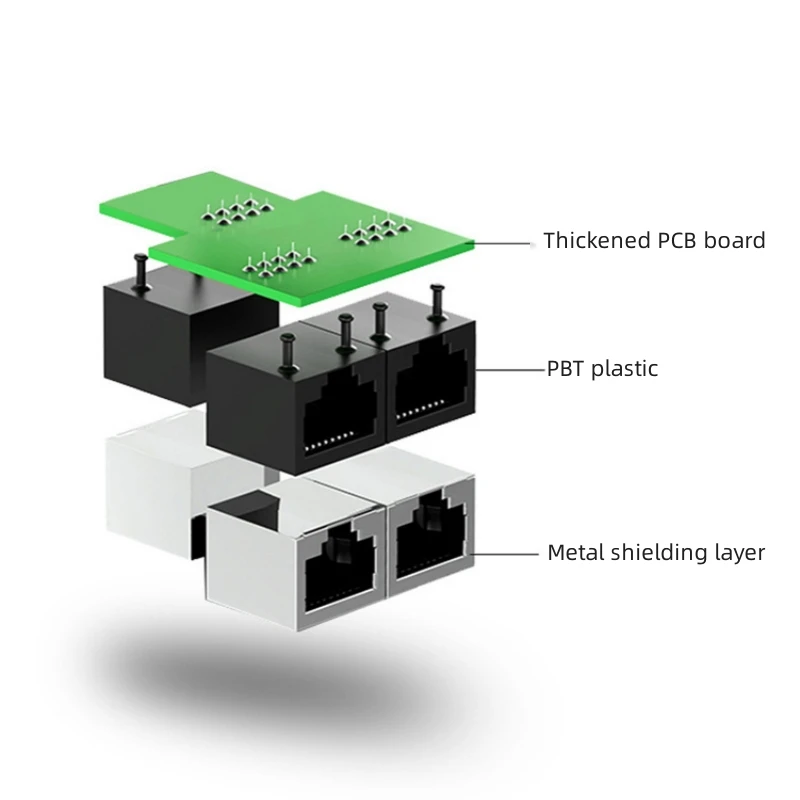 The New Pair Connector RJ45 Uses a One In Two Pair Connector Extender For The Simultaneous Internet Connection Network Head