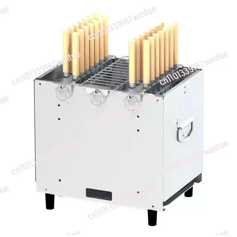 Smokeless Hanging BBQ Grill, Stainless Steel Barrel Smoker for Indoor Outdoor Skewer Meat Roasting Yard Patio