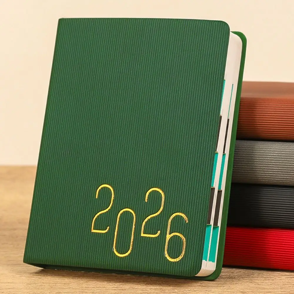 

English 2026 Schedule Planner Notepad 12 Months Pu Leather B6 Schedule Book Small Portable A5 Agenda Planning Notebook Business