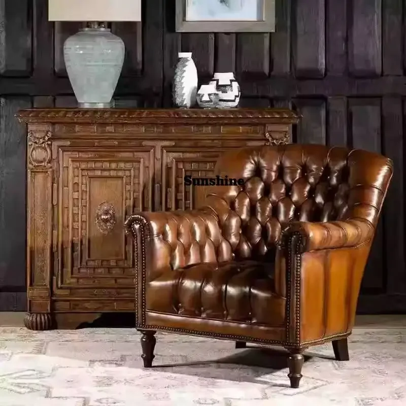 

Genuine Leather Living Room Chairs Design Classic Relaxing Comfy Chairs Living Room Luxury Relaxing Poltrone Moderne Furniture