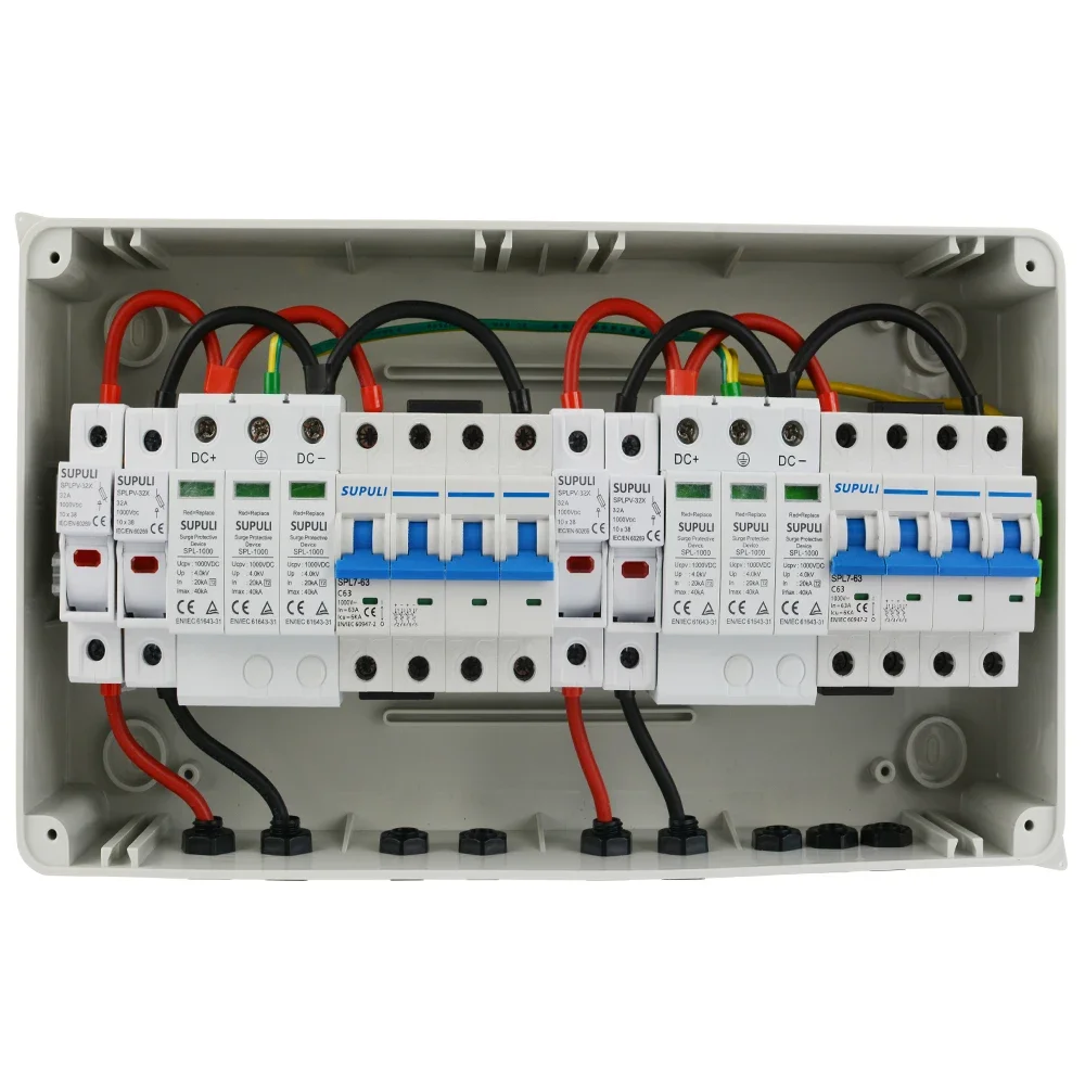 

2 in 2 Out 2 String 1000V Solar Photovoltaic Pv Dc Array Plastic Battery Combiner Box for Solar Panel System