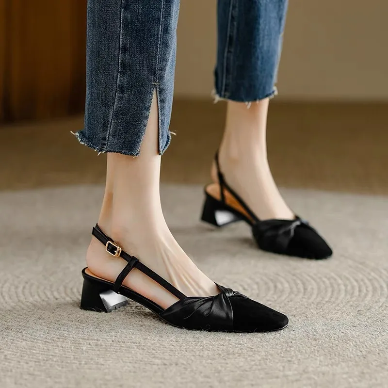

Fashionable and Simple Hot-selling High Heels Summer 2025 New Arrival Fashion Buckle Heel Sandals Women Comfort Simplicity